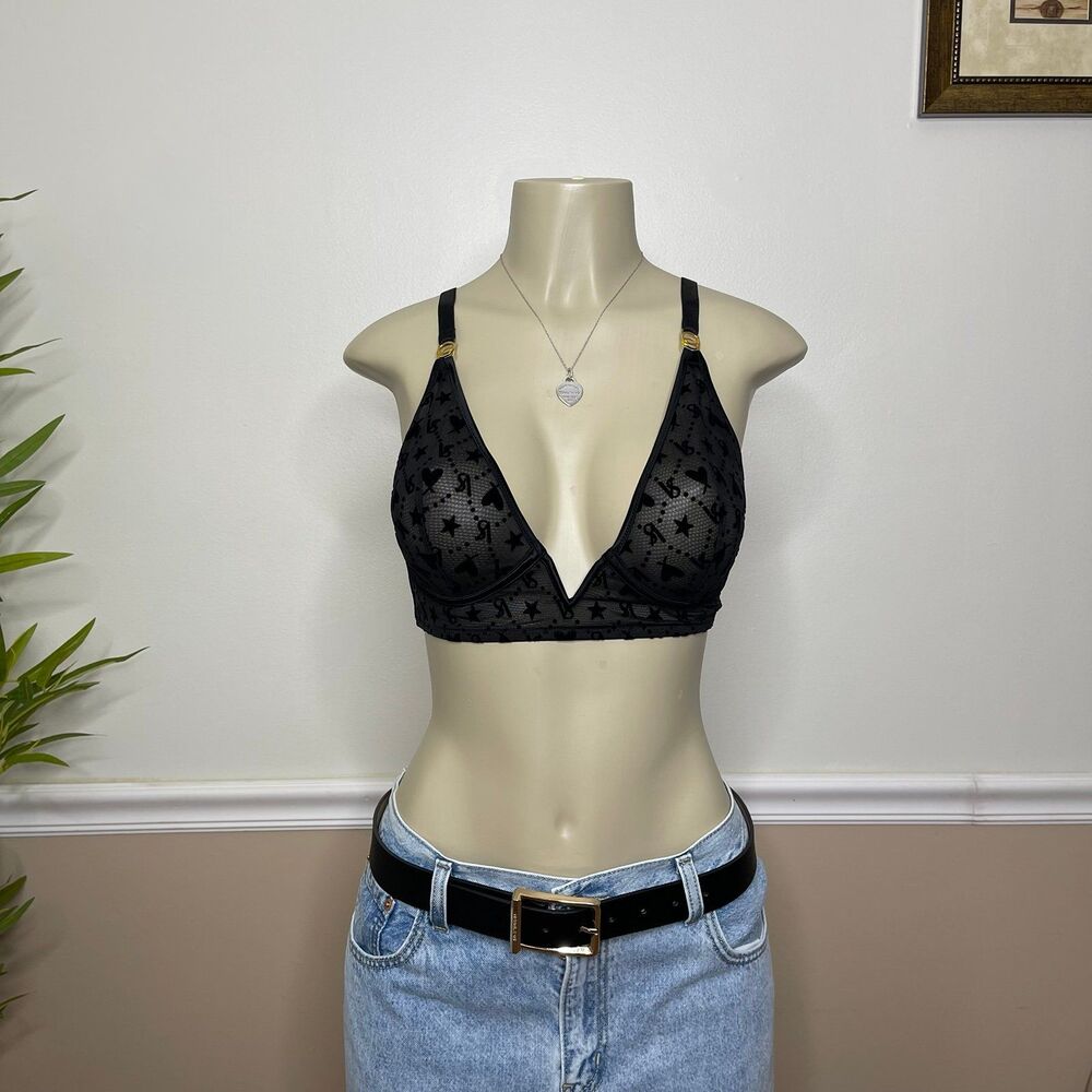 Victoria's Secret Logo Mesh V-Wire Long Line Bralette Bra